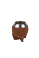 Mate de calabaza forrado en cuero modelo torpedo oxido