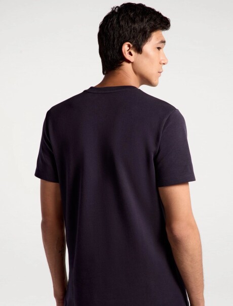 CAMISETA DE CUELLO CON TEXTURA AZUL