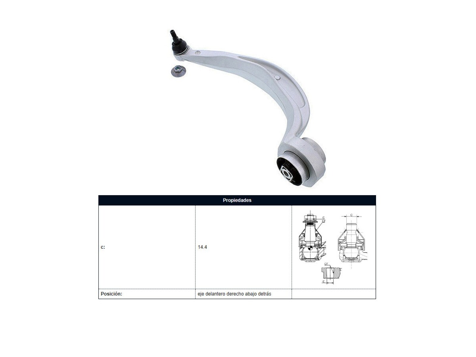 Brazo De Suspension Del Audi A4/Q5 08-17 Der 