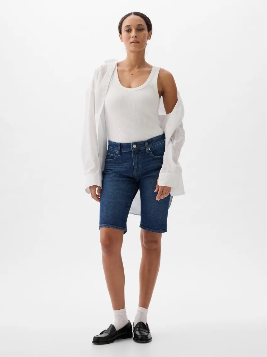 Bermuda Jean 5 Inch Mujer - Dark Wash 