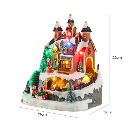 Adorno Navideño Casa Papa Noel Nieve luz Decoración Casa