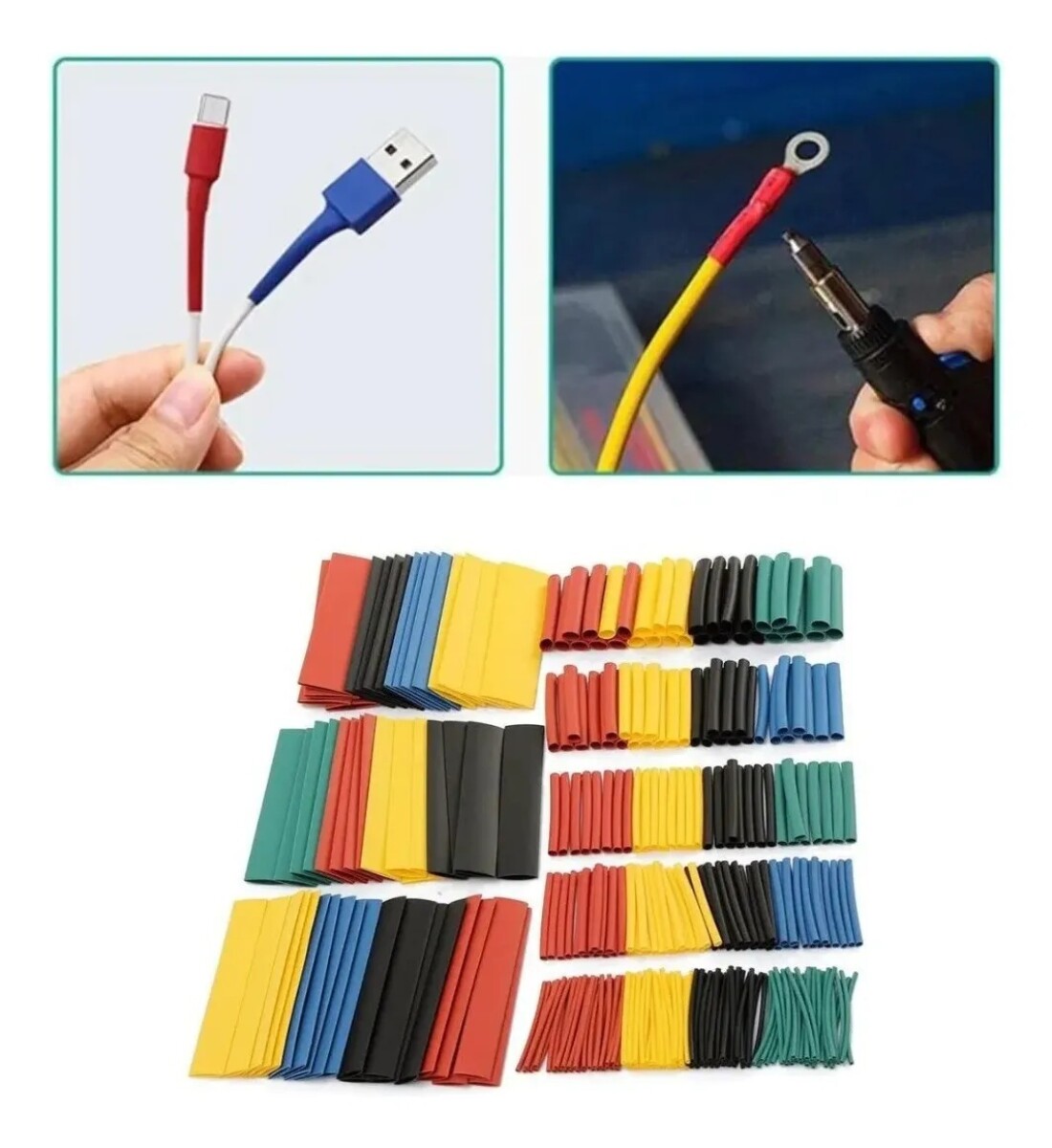 Termocontraíbles Para Cable de 328 Piezas 1mm a 14mm 