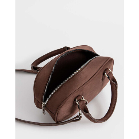 Cartera Bowling Suede Chocolate Marron Chocolate