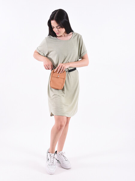 VESTIDO FELICIA VERDE GRISACEO