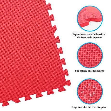 Piso Goma Eva Tatami Encastrable 1x1mt X1cm Piscina Rojo