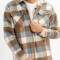 Sobrecamisa cuadros de sherpa beige