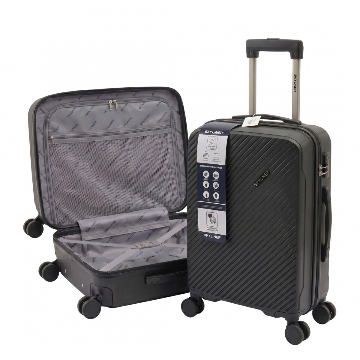 VALIJA SKYLINER PRISMA GRIS S 