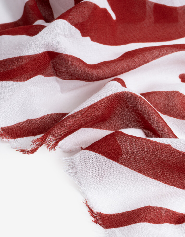 Pashminas Pashmina Algodón Animal Print - Rojo Burdeaux