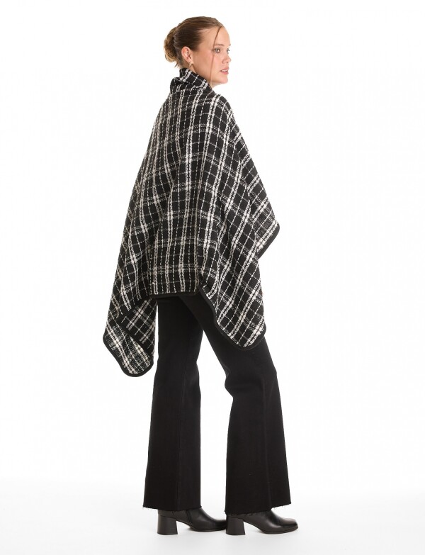 Ruana Cuadros NEGRO/BLANCO