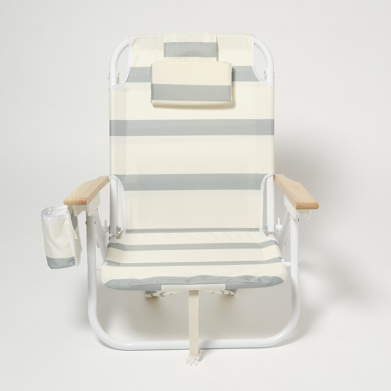 Silla Reposera de playa mochila La Palma Sage Stripe