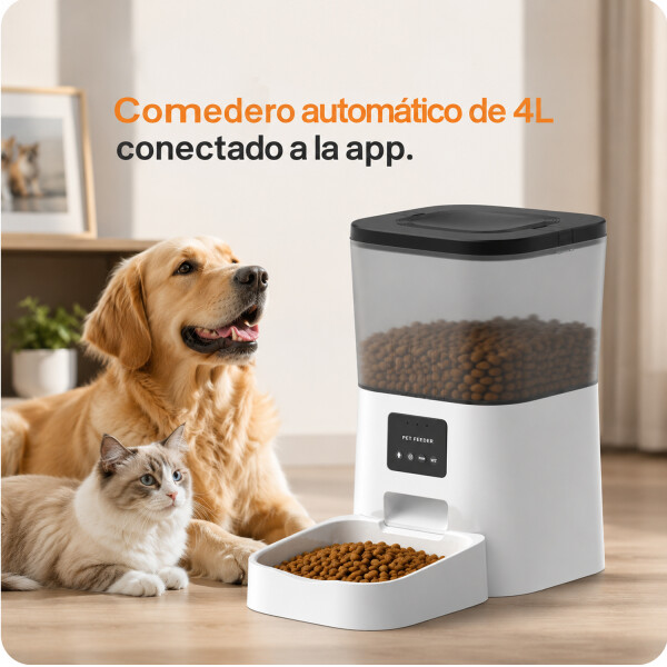 Alimentador Wifi Dispensador De Alimentos Para Mascotas 6l ALIMENTADOR SMART 4LT DUALB-WS