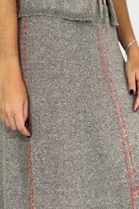 POLLERA TEJIDO EN LINO FILIPA Vison