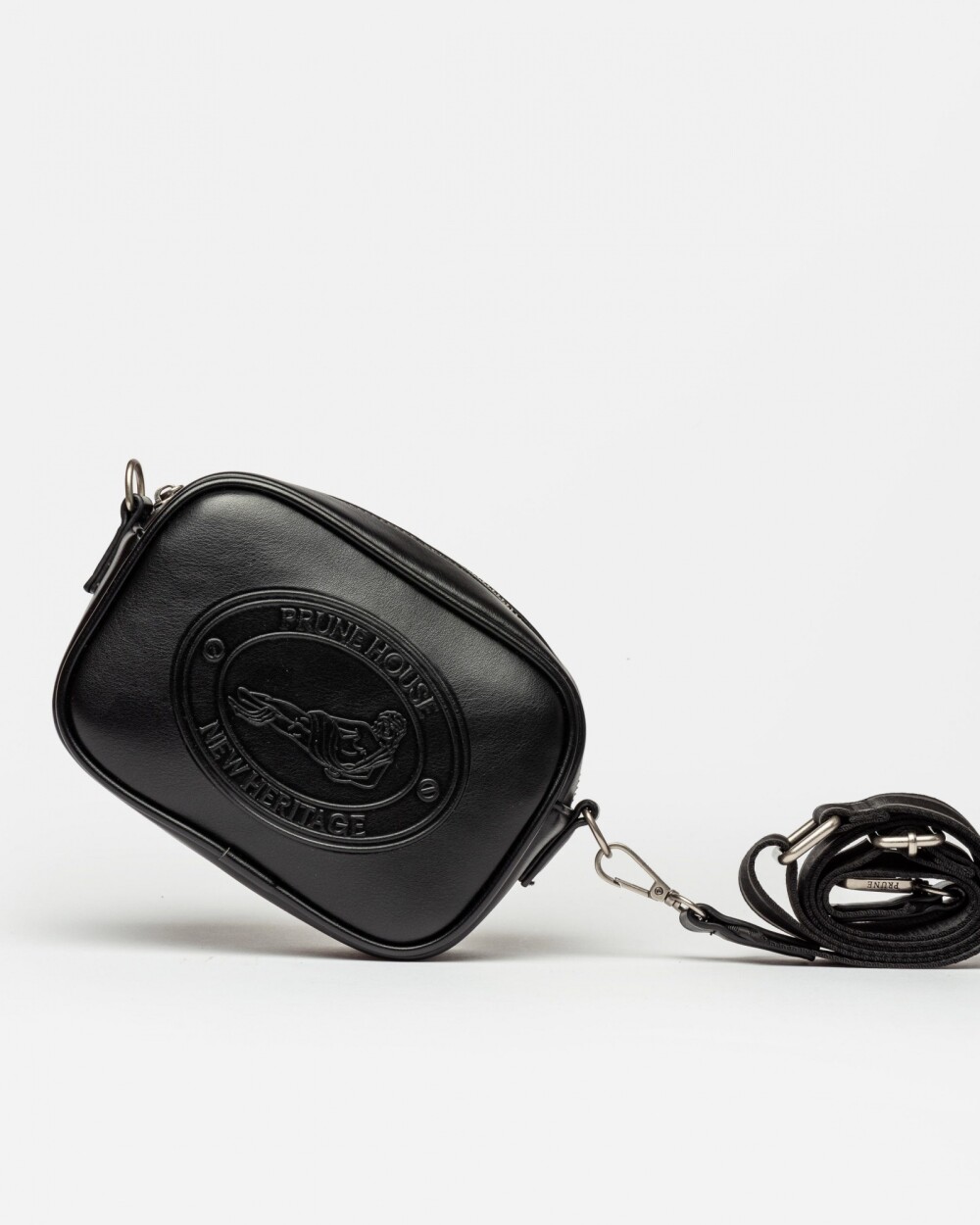 Mini bag Club House en efecto cuero liso Negro