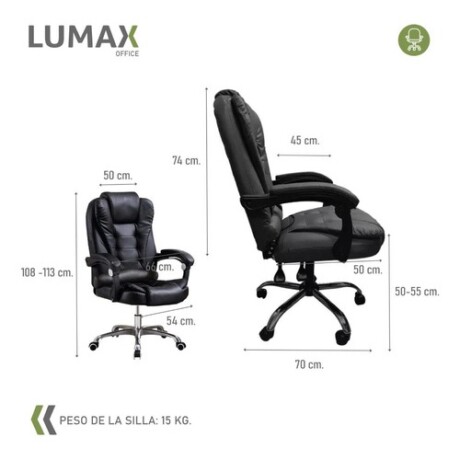 Silla Ejecutiva en cuero Lumax Modelo Miles Negro
