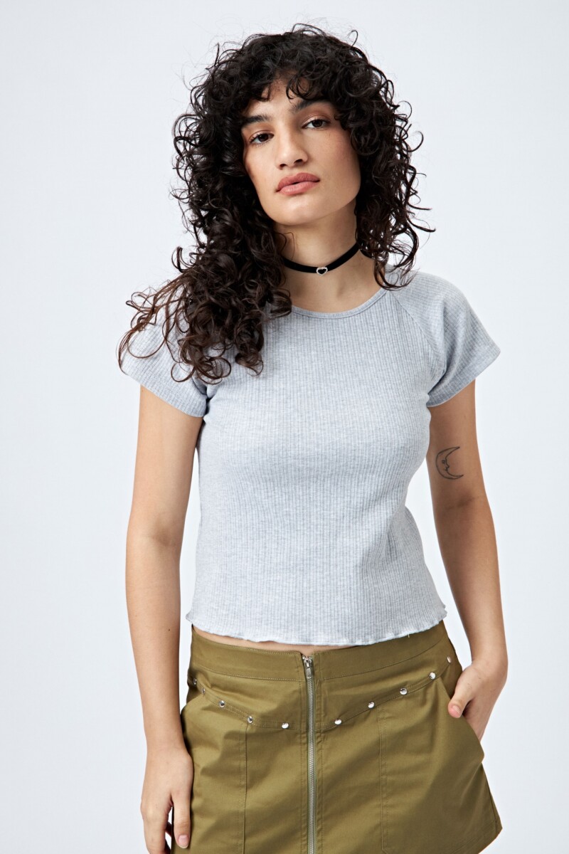 REMERA SANTA Gris Melange