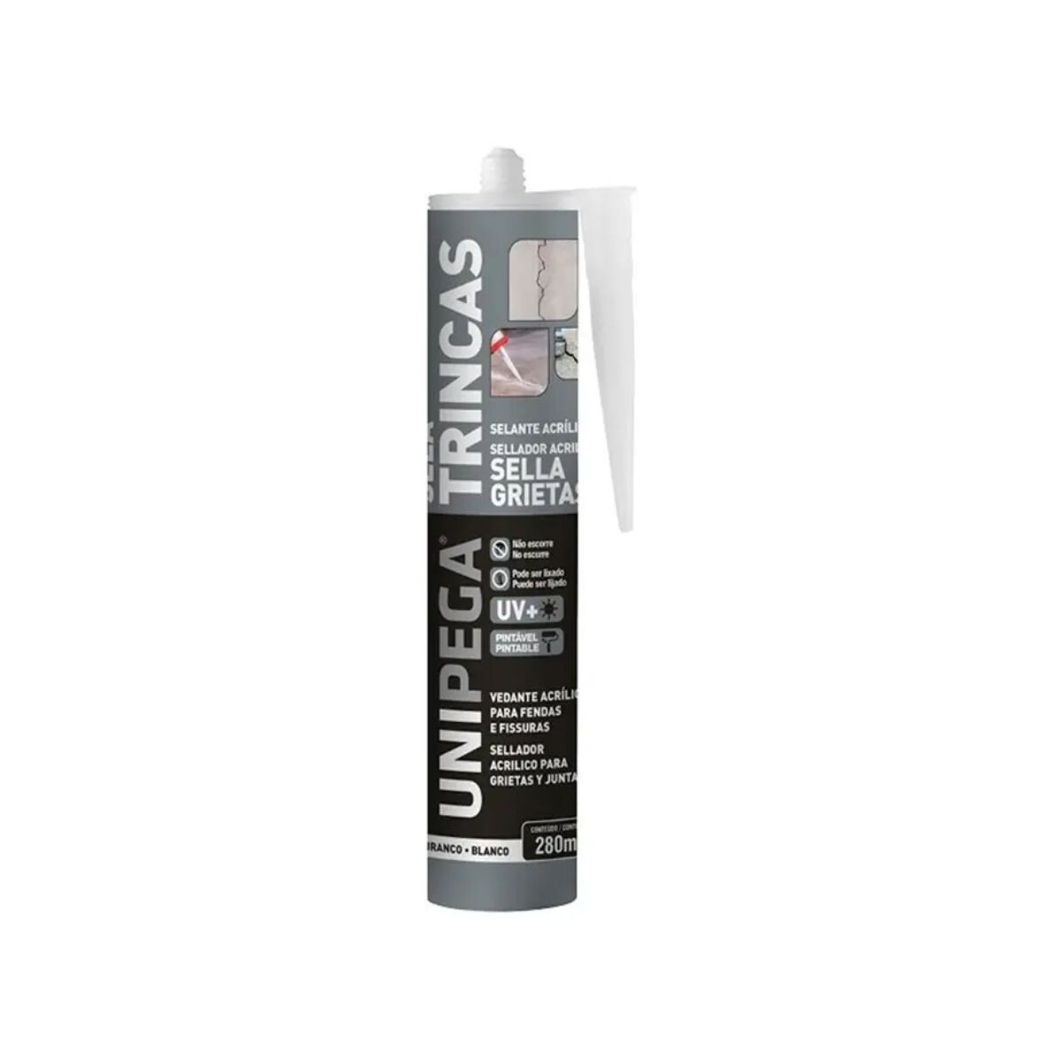 Sella Grietas Acrilico Rigido X 280 Ml (blanco) Unipega 