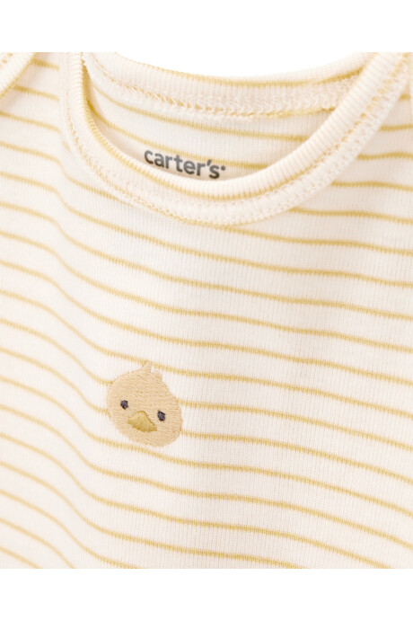 Set tres piezas de algodón, campera y pantalón de terry, más body, diseño pato Set tres piezas de algodón, campera y pantalón de terry, más body, diseño pato