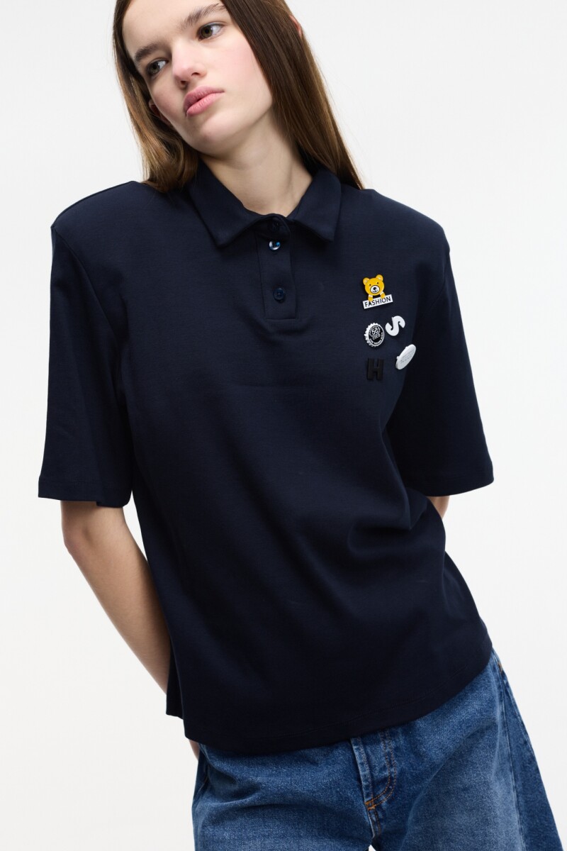 POLO CON PINS Azul