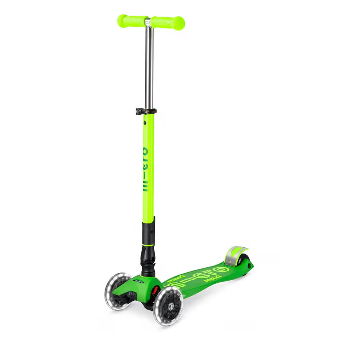 Monopatín Maxi Micro Deluxe Neón Led Plegable - Verde 