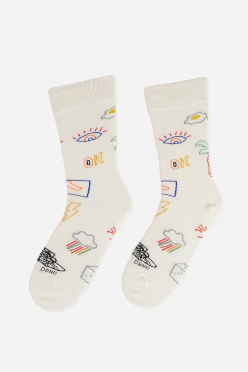 Medias fancy draw blanco