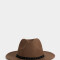 Sombreros Boho Sombrero Con Trim - Marron Oscuro