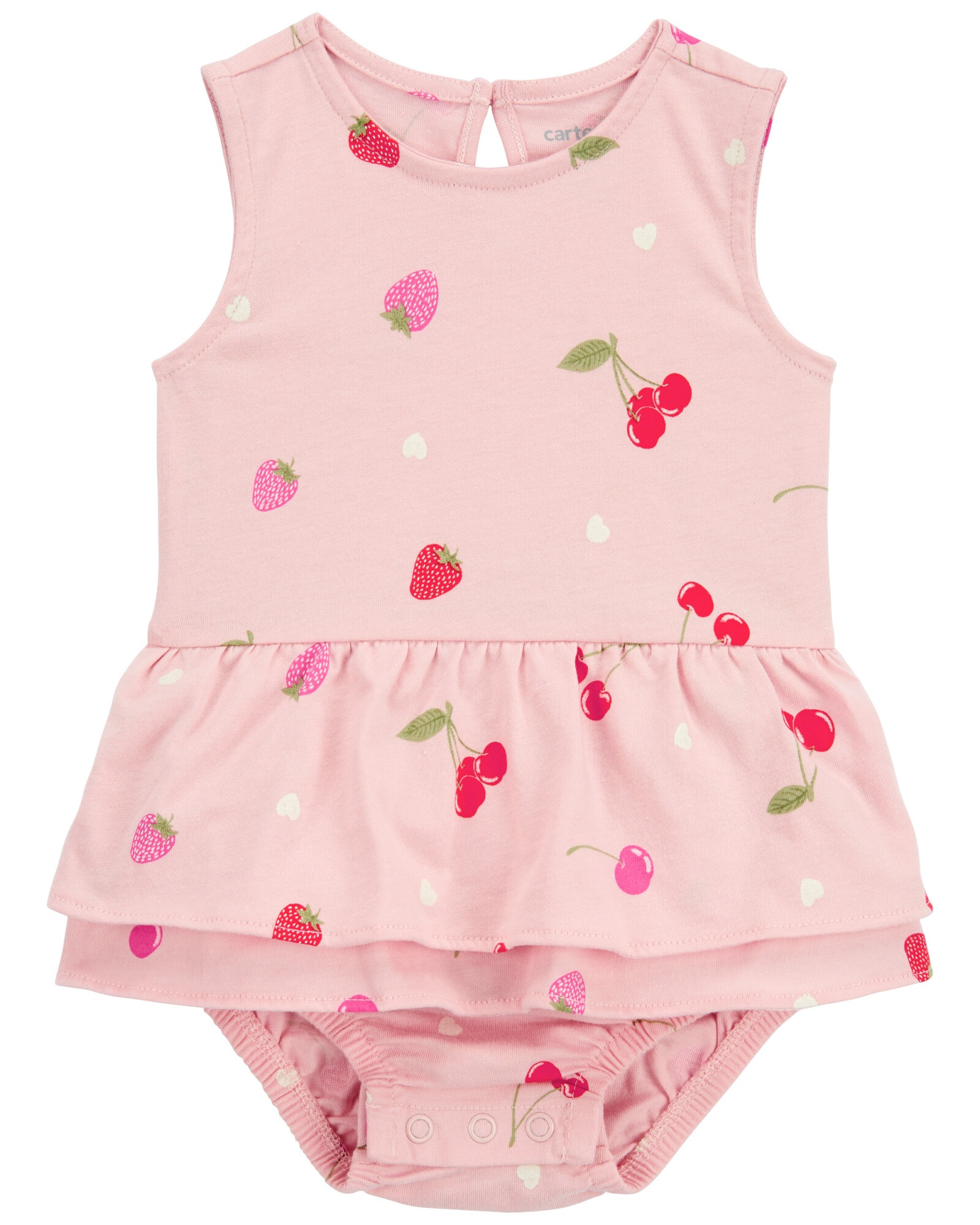 Vestido body de algodón, diseño frutal Sin color