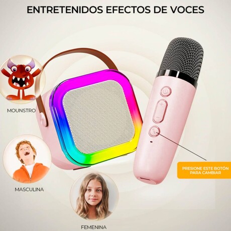 Set Micrófono X2+parlante Karaoke Diversión Infantil Rosa