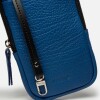Porta Celular Pia En Cuero Graneado Azul
