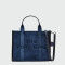 MARC JACOBS - The Suede Leather Blocked Medium Tote Azul navy
