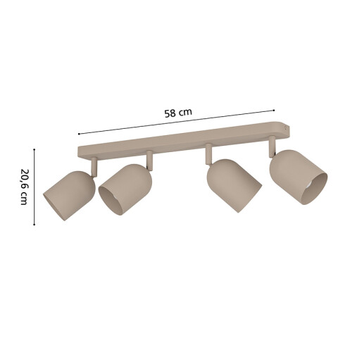 Aplique de pared orientable acero beige 4xE14 EG6174