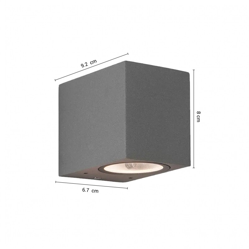 ADAP21 Lámpara de Pared Unidireccional Minimal Pequeño Gris Grafito