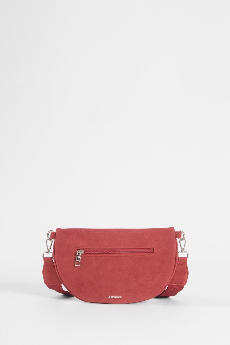 Riñonera suede con tachas rojo