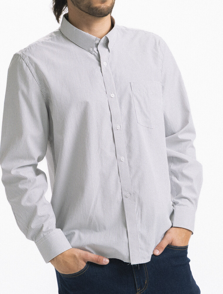 Camisa a Cuadros Manga Larga Negro/Fantasia 8