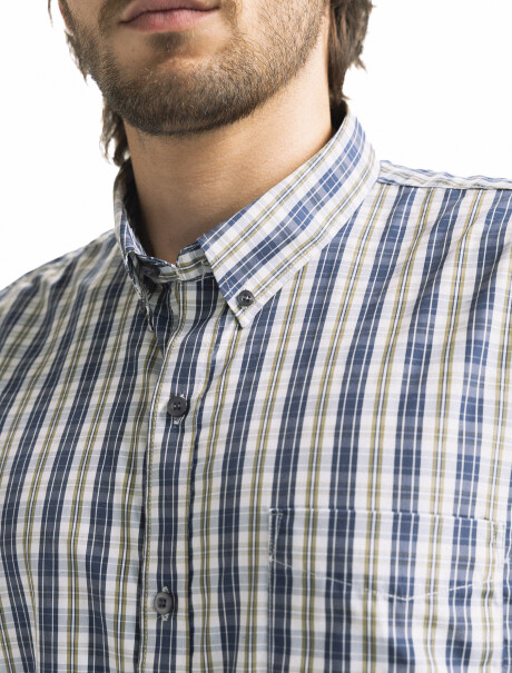 Camisa Manga Corta a Cuadros Gris Oscuro/Fanasia 2