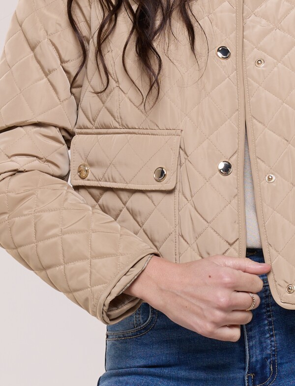 Campera Capitoneada Corta BEIGE