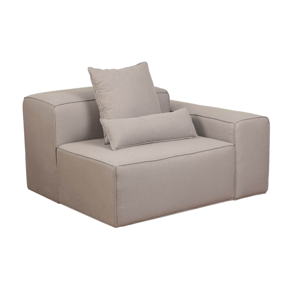 SOFÁ KAI 1 CUERPO TELA GRIS MODULAR CON BRAZO IZQUIERDO