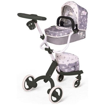 Set Coche Muñecas 3en1 Transportadora Bolso De Cuevas Sky Variante Color Gris