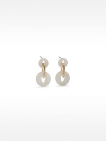 Pendientes Largos De Aros Perlados blanco
