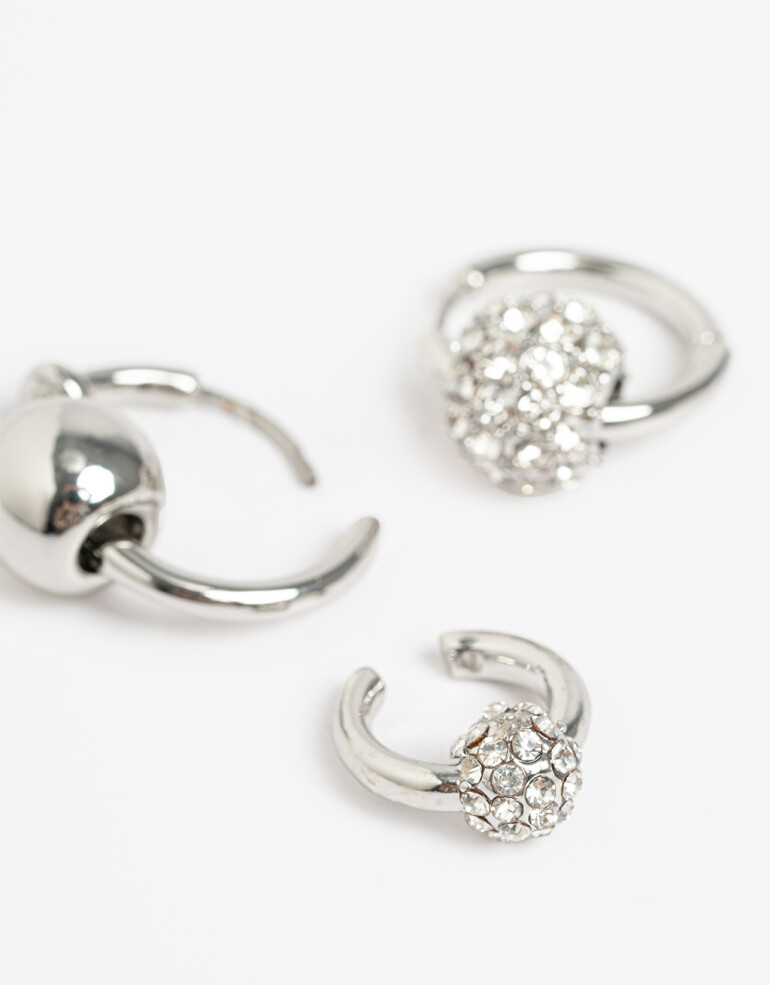 Aros Sets Strass Set De Aros Con Strass - Dorado