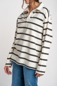 Sweater Cuello Polo Negro