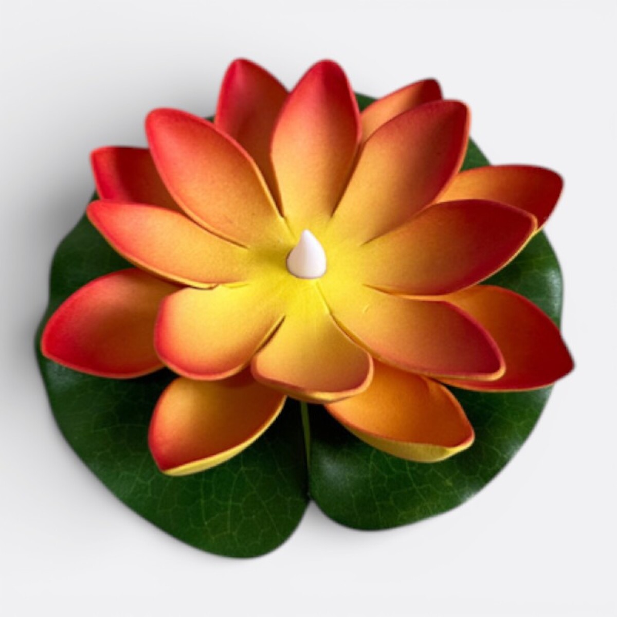Flor De Loto Con Luz Decorativa - Naranja 