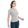 Muvem Ladies Plain V Neck T-Shirt Gris