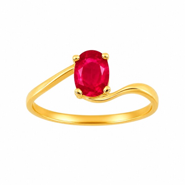 Anillo Solitario-Oro Bajo-Piedra Rubi-AN8134 conpiedra