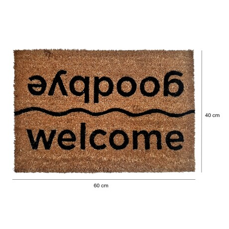 Alfombra Puerta Entrada Felpudo Coco Goma 40X60 Welcome/goodbye
