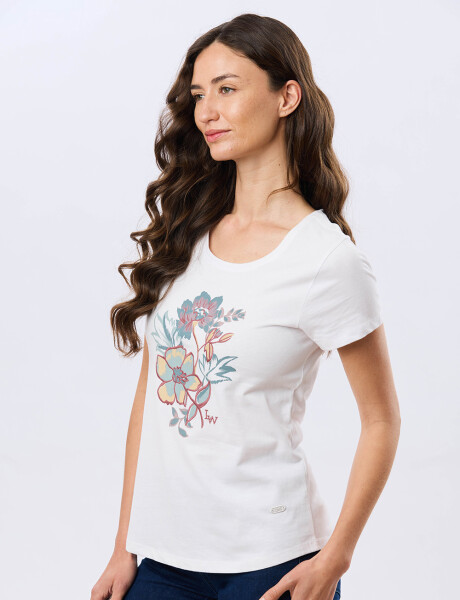 REMERA ESTAMPADA DE ALGODÓN Blanco