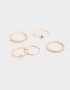 Sets Anillos Strass Anillos Sets De Metal - Dorado
