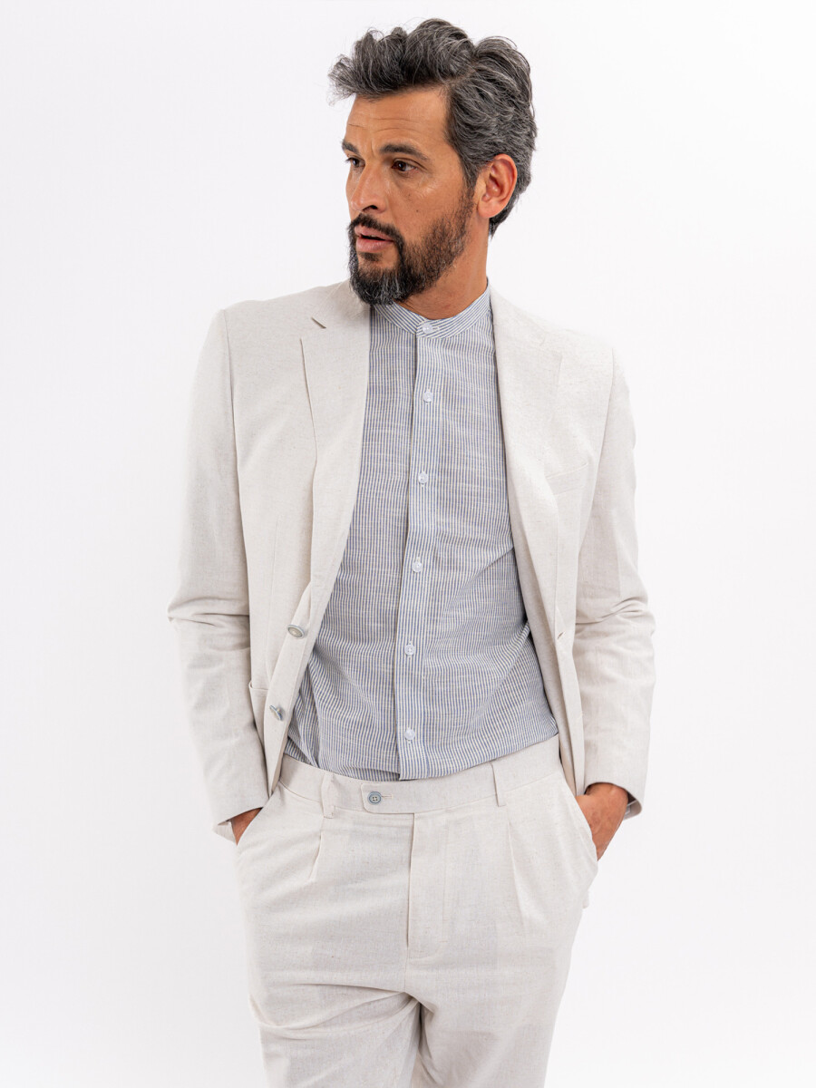 Saco lino liso - beige 
