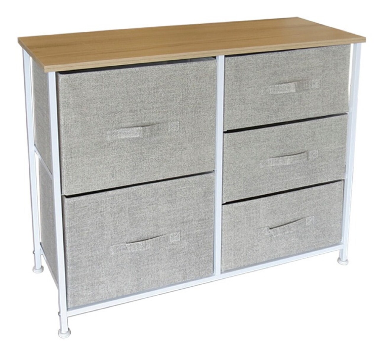 Mueble Organizador 5 Cesto Cajones Tela Estructura Acero Hts - Gris Claro 