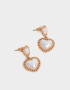 Aros Colgantes Cortos Con corazón Aros Colgantes Con Corazón - Dorado