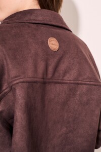 Sobrecamisa Gamuza Cuero Vegano Marron